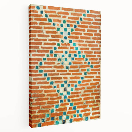 Large abstract acrylic print on canvas with vibrant blue and orange swirls, suitable for kitchen wall art.