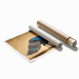 Rolled canvas print showcasing vibrant African wall art with intricate tribal patterns, elegantly textured surface, and securely packaged in a durable cardboard tube.