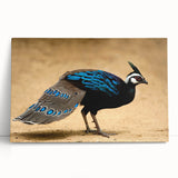 Stretched canvas artwork showcasing a vibrant abstract design in bold colors, leaning against a neutral wall, perfect for modern home decor inspiration.