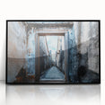 Large abstract wall art in black and white tones on a framed acrylic, ideal for modern living room decor.