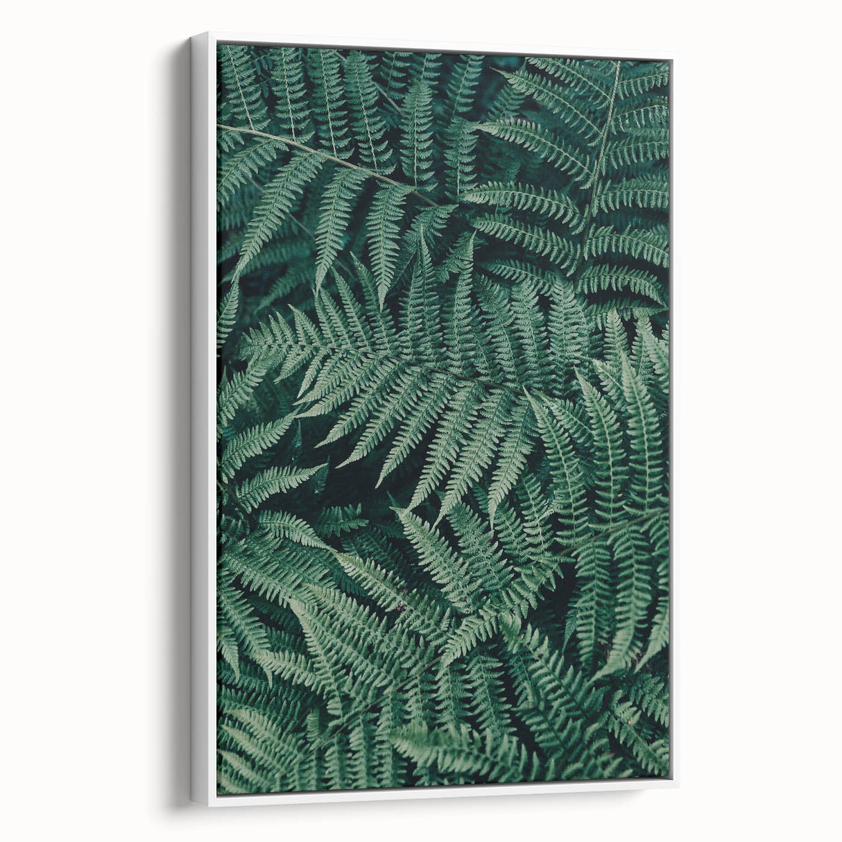 Framed canvas artwork showcasing a serene landscape with soft colors, viewed from the side, displaying a modern aesthetic ideal for home decor.