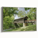 Landscape art painting on framed canvas, featuring a colorful, vintage-style scene with dominant black elements.