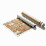 Extra large rolled canvas featuring a floral design in muted pastel shades.