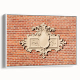 Vintage poster art on framed canvas featuring colorful abstract design, ideal for living room decor.