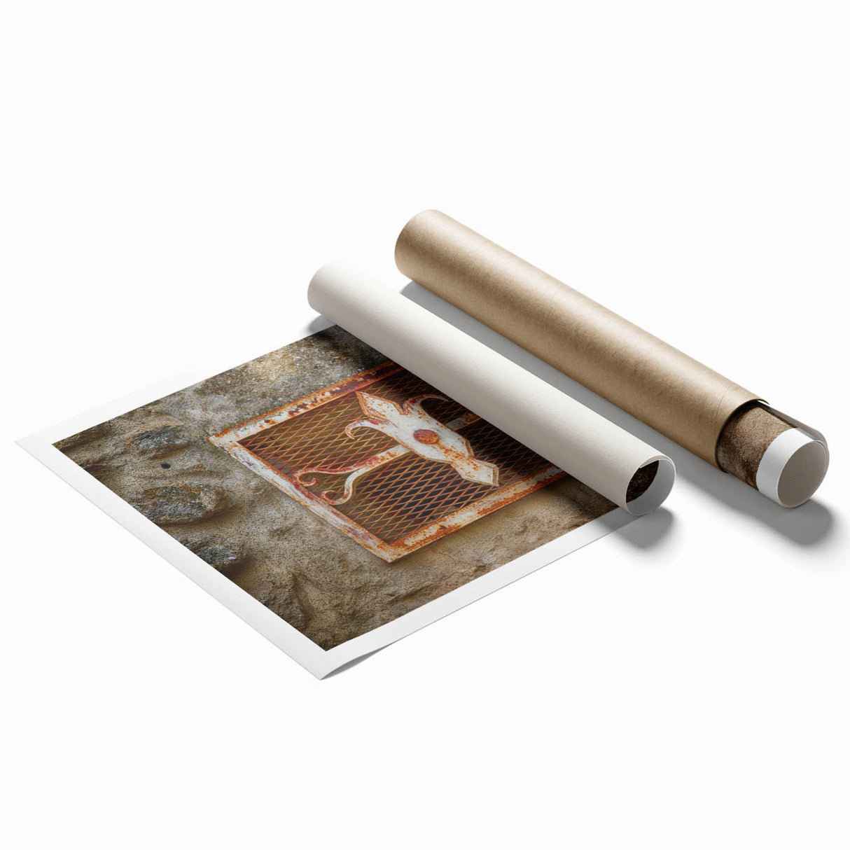 Extra large rolled canvas featuring a floral art design in soft pastel shades.