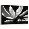 Framed canvas featuring a black and white vintage landscape painting, ideal for bedroom wall decor.