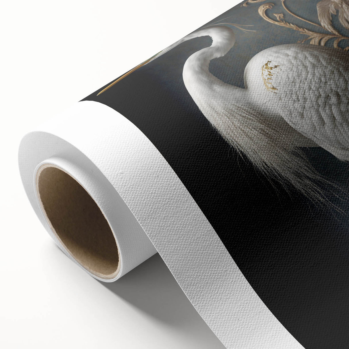 Rolled canvas showcasing vibrant African tribal wall art with intricate designs, carefully placed in a protective cardboard tube, perfect for home decor enthusiasts.