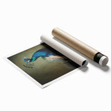 Rolled canvas print showcasing vibrant African tribal wall art, featuring intricate patterns and colors, securely packaged in a durable cardboard tube for safe shipping.