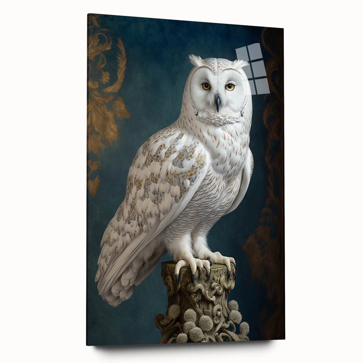 Acrylic glass display showcasing a modern side view design, featuring a sleek, transparent finish that enhances visual appeal, perfect for contemporary decor.