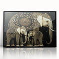Framed acrylic artwork showcasing a modern black geometric design, elegantly displayed from the front view, perfect for contemporary home decor.