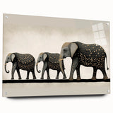 Acrylic glass panel in a side view, showcasing a clear, polished finish with metal pins at the corners for secure mounting, ideal for modern interior decor.