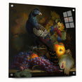 Acrylic glass side view displaying multiple pins arranged artistically, highlighting a modern aesthetic suitable for home or office decor. The vibrant colors and sleek design emphasize contemporary style, perfect for enhancing interior spaces.