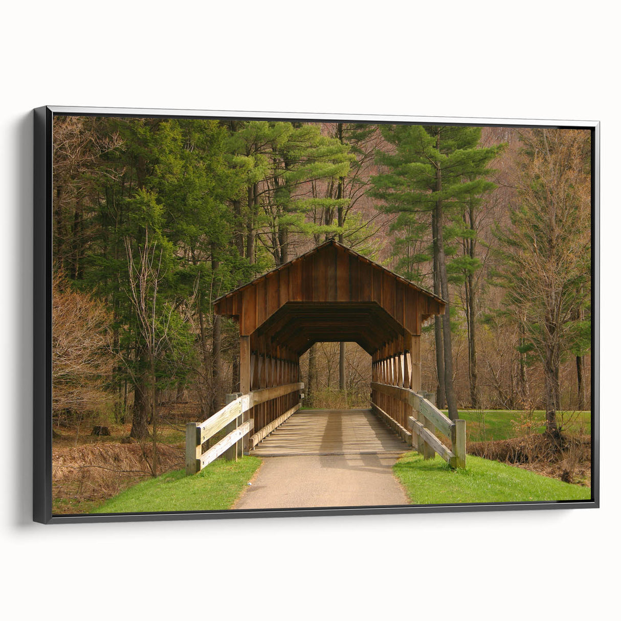 Black and white landscape art painting on framed canvas, featuring a vintage poster style, ideal for bedroom decor.