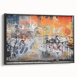 Black and white framed canvas featuring a vintage landscape painting, suitable for bedroom decor.