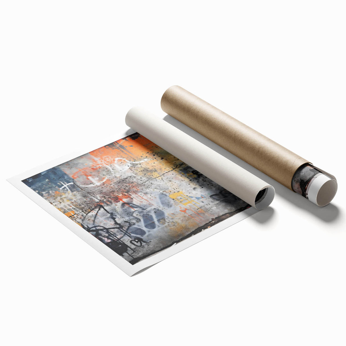 Extra large rolled canvas featuring a floral art design in soft pastel shades.