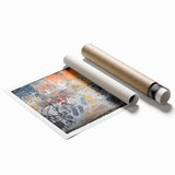 Extra large rolled canvas featuring a floral art design in soft pastel shades.