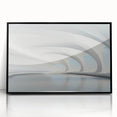 Large abstract wall art featuring swirling blue and gold patterns on a framed acrylic, suitable for modern art wall decor.