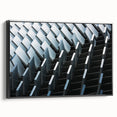 Black and white framed canvas featuring a vintage landscape painting, ideal for bedroom wall decor.