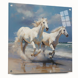 Acrylic glass side view showcasing clear, polished edges and multiple metal pins for secure mounting, ideal for modern art displays or home decor.