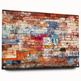 Large abstract wall art in vibrant blue and green hues on acrylic glass, ideal for modern bedroom or dining room decor.