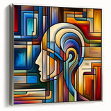Framed canvas artwork showcasing a stunning landscape scene with vibrant colors and intricate details, featuring a sleek silver frame, ideal for home decor.