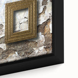 Close-up of textured black wall art with colorful abstract patterns on a framed canvas, suitable for a large living room.