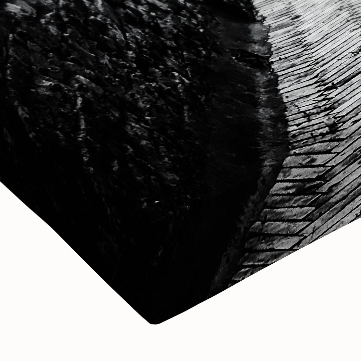 Large art of a serene landscape painting in black and white on stretched canvas, suitable for bedroom wall decor.