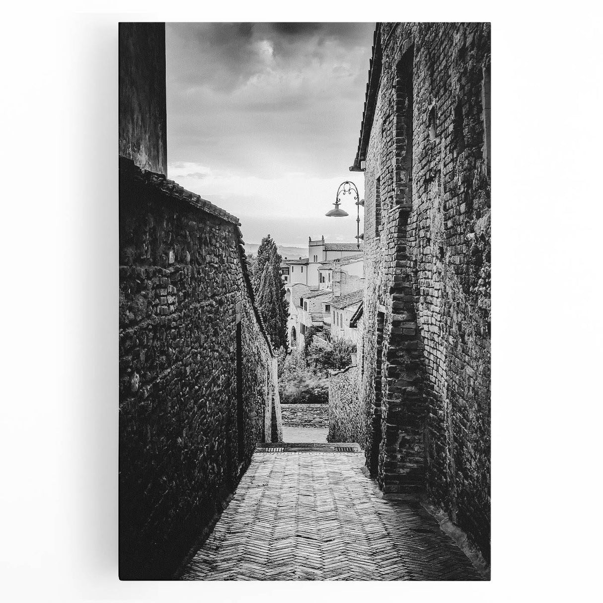 Large black and white abstract art on stretched canvas, featuring dynamic brush strokes, ideal for kitchen wall art.