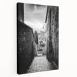 Large abstract canvas art in shades of blue and gray, ideal for kitchen wall decor.
