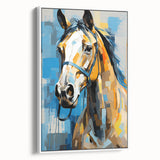 Framed canvas print showcasing a serene landscape with vibrant colors, viewed from a white side angle, perfect for home décor and art enthusiasts.