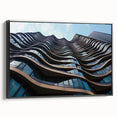Black and white landscape painting on framed canvas, depicting a serene vintage scene, ideal for bedroom wall art.