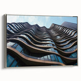 Extra large framed canvas featuring vintage poster art of vibrant, colorful abstract designs, ideal for living room decor.