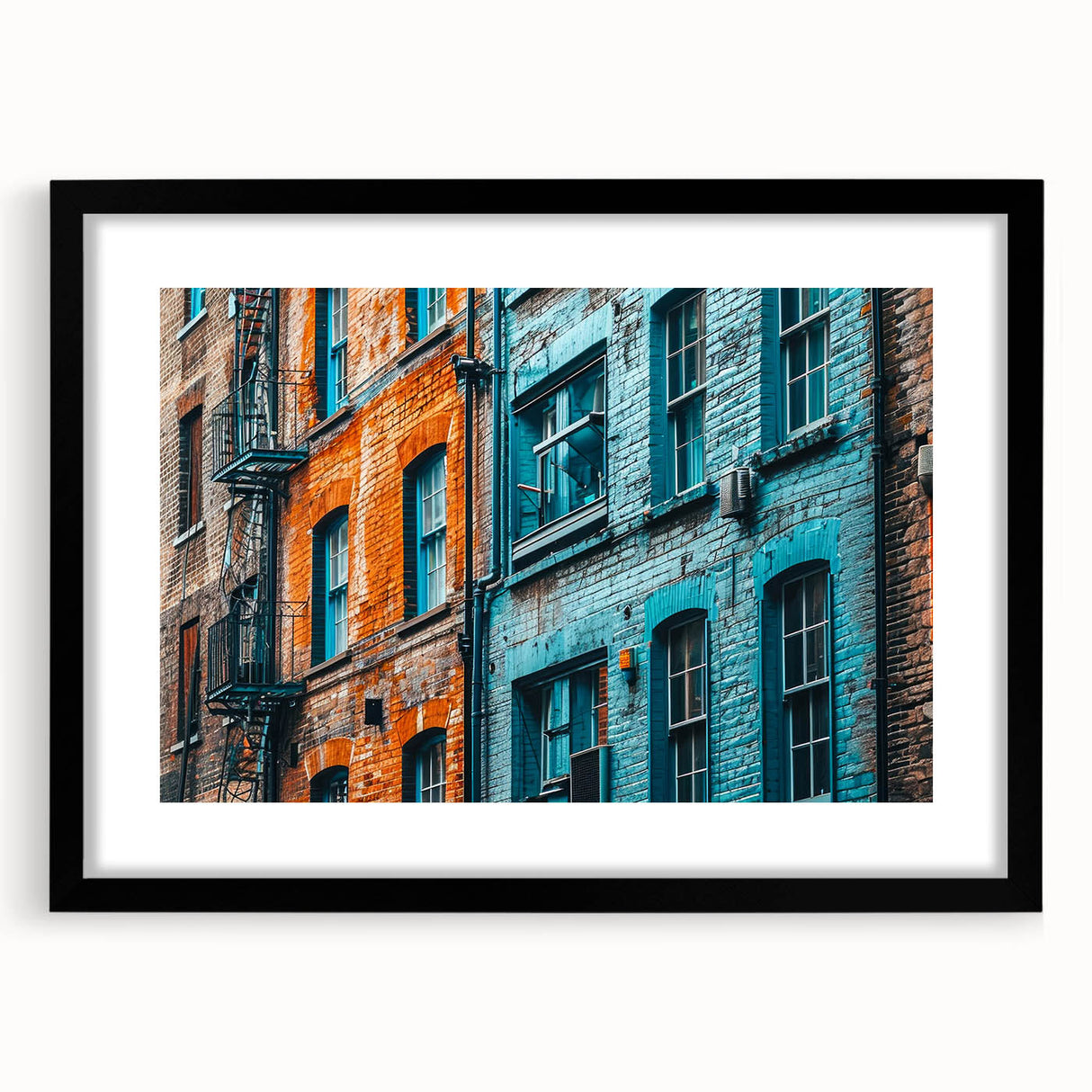 Extra large abstract art print featuring vibrant, textured colors on a framed canvas, ideal for living room decor.