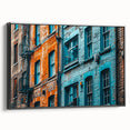 Framed canvas featuring a black and white vintage landscape painting, ideal for bedroom decor.
