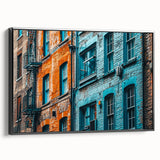 Framed canvas featuring a black and white vintage landscape painting, ideal for bedroom decor.
