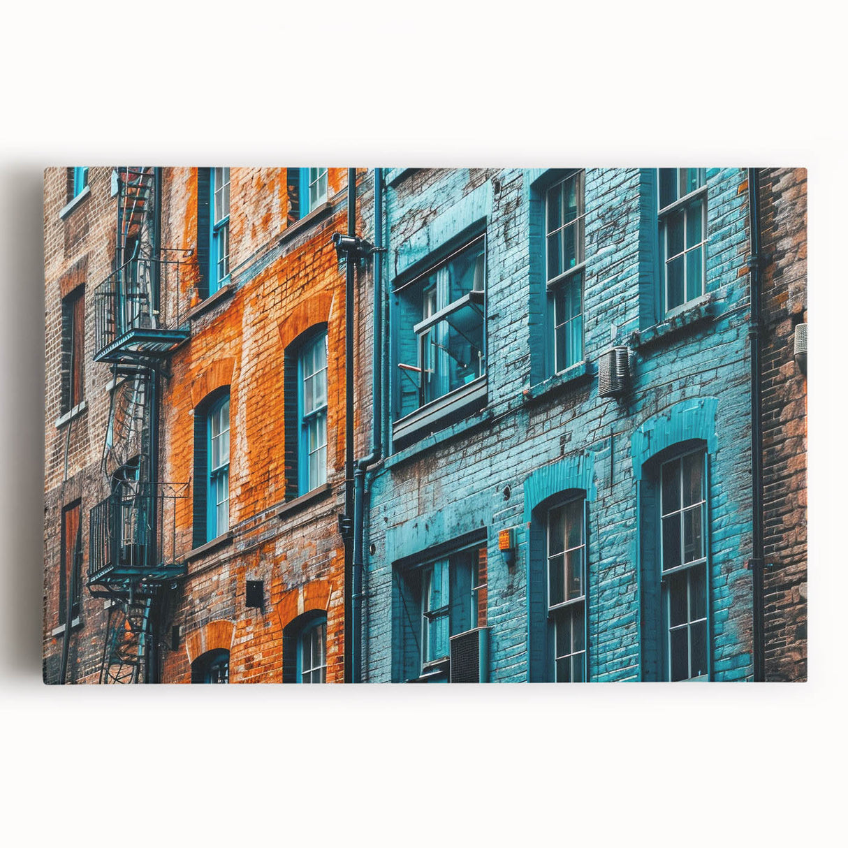 Large black and white abstract print on stretched canvas, ideal for kitchen wall art.