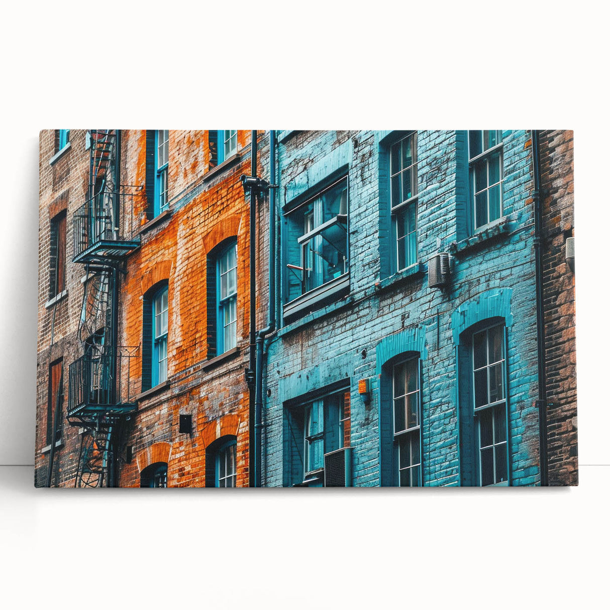 Large black and white abstract print on stretched canvas, ideal for kitchen wall art or bedroom ambiance.