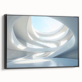 Black and white landscape art painting on framed canvas, featuring a serene river scene, ideal for bedroom wall decor.