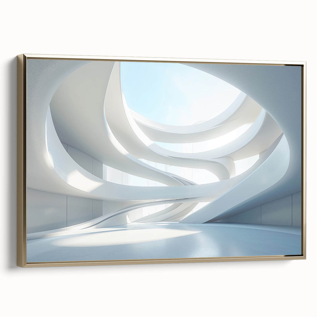 Framed canvas landscape art painting depicting a serene river scene in muted earth tones, ideal for living room decor.