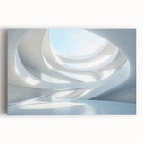 Large black and white abstract print on stretched canvas, ideal for kitchen wall art.