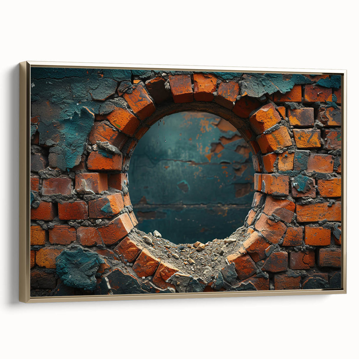 Framed canvas landscape painting featuring a serene twilight scene in muted grays and golds, ideal for bedroom wall decor.