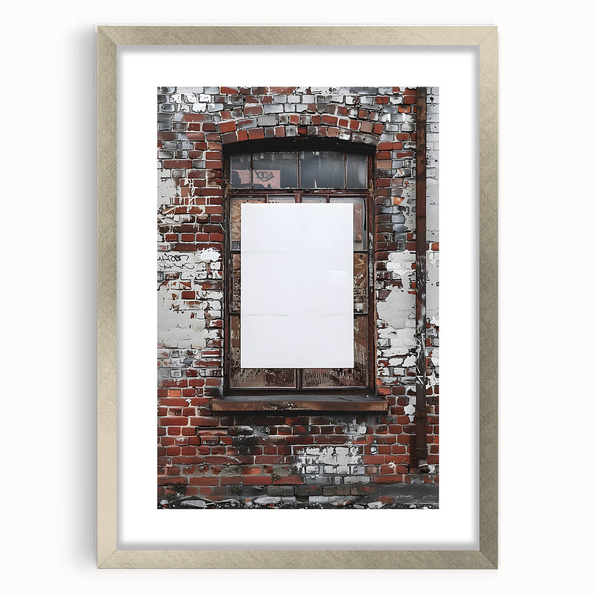 Textured abstract art print in neutral tones on a framed canvas, suitable for bedroom wall decor.