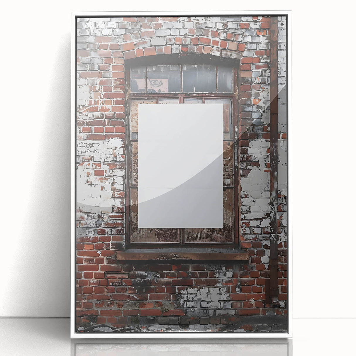 Art deco poster featuring a geometric pattern in muted gold and white tones on acrylic, ideal for nursery wall decor.
