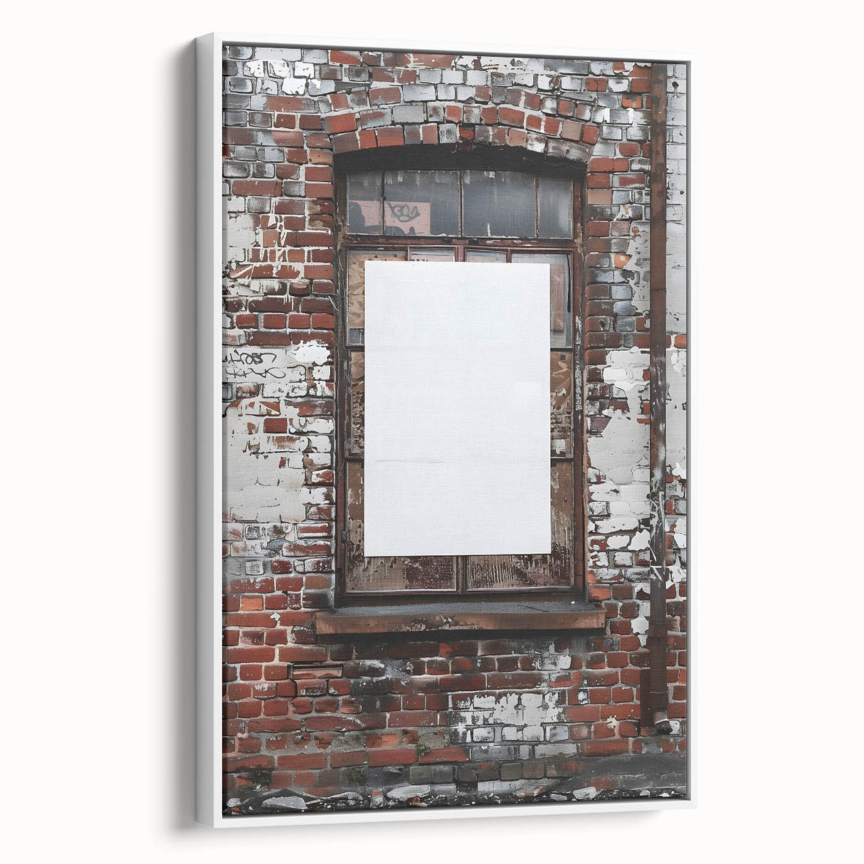 Framed vintage poster art on canvas, featuring colorful abstract patterns on a black background, ideal for living room decor.
