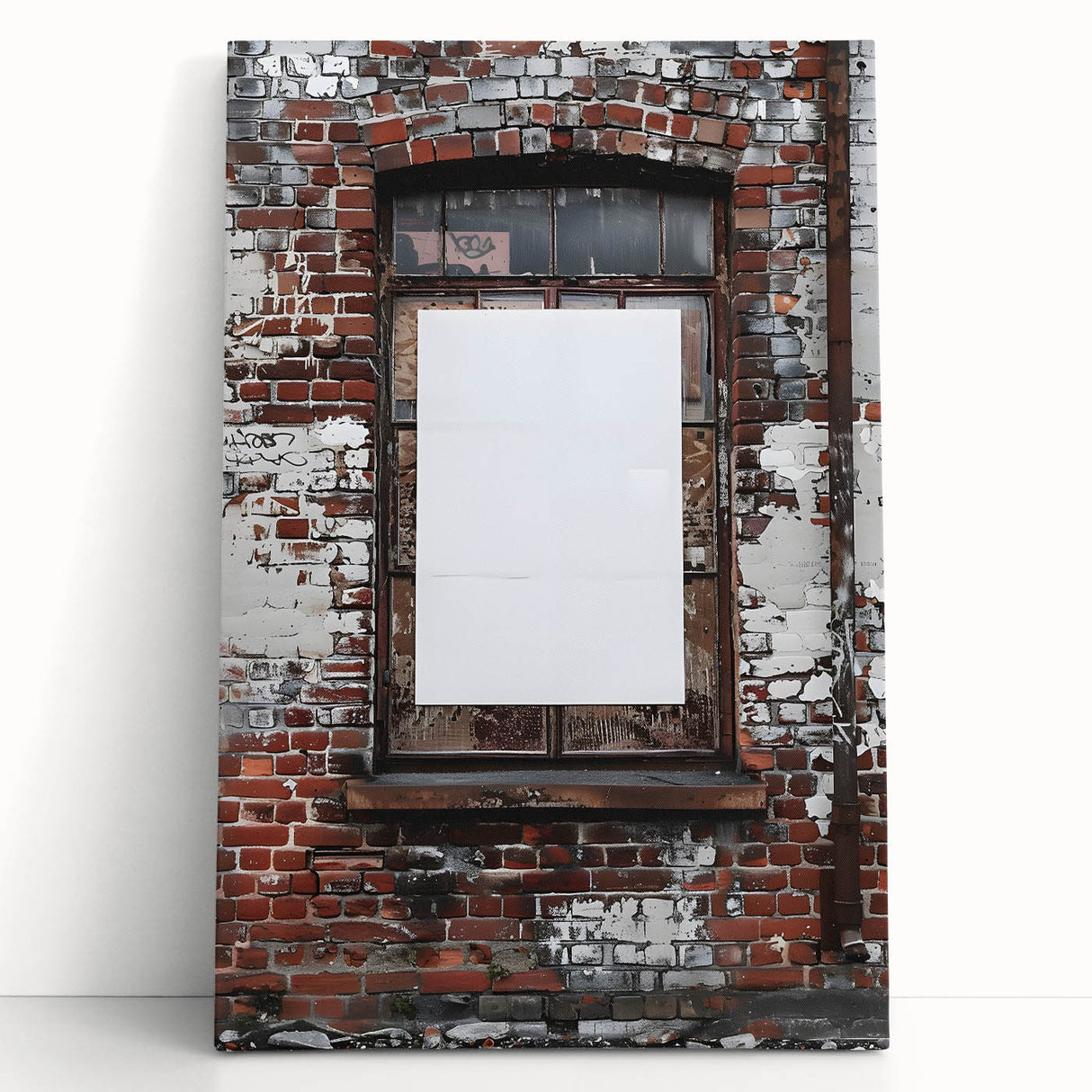 Large black and white abstract print on stretched canvas, ideal for kitchen wall art or bedroom ambiance.