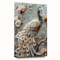 Acrylic glass side view showcasing clear transparency and polished edges, secured with decorative pins on a neutral background, ideal for modern decor.