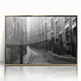 Large art print of a mid-century modernist abstract pattern in gold and white on acrylic, ideal for nursery wall decor.