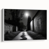 Extra large vintage poster art on framed canvas, featuring vibrant colorful art against a black background.