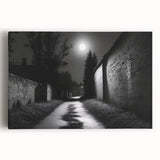 Black and white abstract design on large stretched canvas, suitable for kitchen wall art.