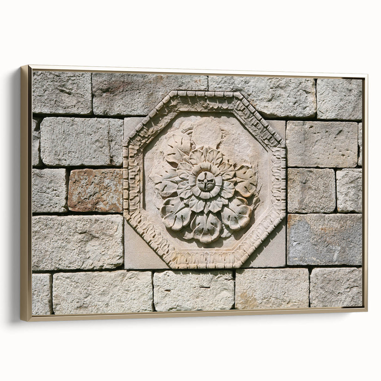 Framed canvas displaying a vintage landscape painting in muted earth tones, ideal for bedroom wall art.